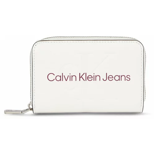 Calvin Klein Jeans Ženska denarnica Sculpted Med Zip Around Mono K60K607229 Bela