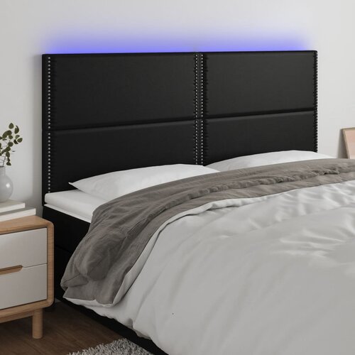  LED uzglavlje crno 200x5x118/128 cm od umjetne kože Cijene