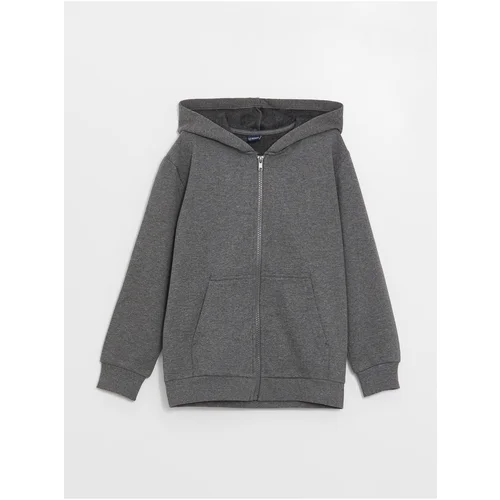 LC Waikiki Hooded Basic Long Sleeve Boy's Zipper Sweatshirt