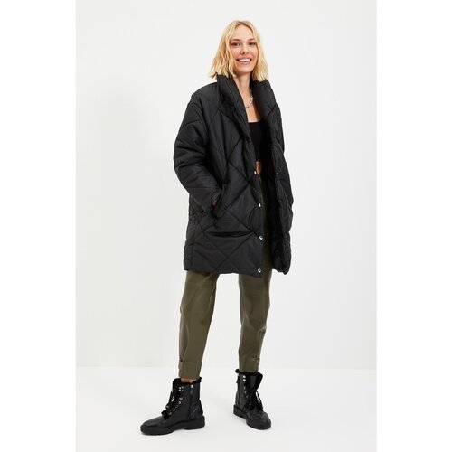 Trendyol Black Oversize Quilted Down Jacket Slike