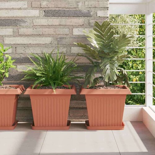  Kvadratna saksija za cvijeće 6 pcs Crvena cigla 33 x 33 x 26 cm - Crvena cigla 33 x 33 x 26 cm 6 Cene