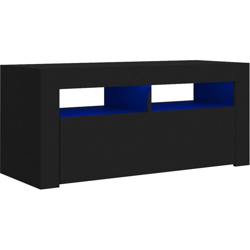 Maison Chic TV omarica - TV stojalo - Televizijska omarica z LED lučkami črna 90x35x40 cm, (21699160) Cene