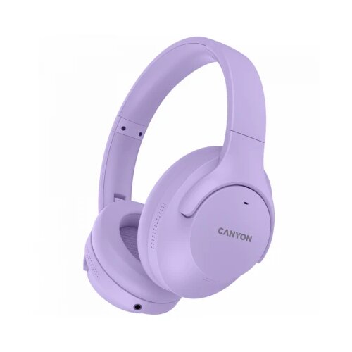 Canyon OnRiff 10, Bluetooth headset,with microphone,with Active Noise Cancellation function, BT V5.3 AC7006, battery 300mAh, Type-C charging plug, PU material, size:175*200*84mm, charging cable 80cm and audio cable 150cm, Purple, weight:253g Cene