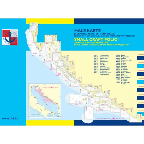 HHI Male Karte Jadransko More - Small Craft Folio Adriatic Sea Eastern Coast