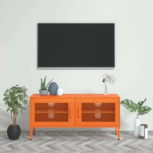 TV ormarić narančasti 105 x 35 x 50 cm čelični Slike