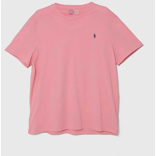 Polo Ralph Lauren Pamučna majica za muškarce, boja: ružičasta, bez uzorka