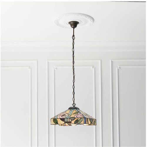 Endon 64385 - Luster na lancu Tiffany WILLOW 1xE27/60W/230V prečnik 35 cm Slike