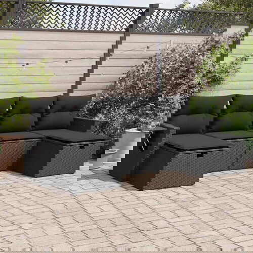 vidaXL 6-dijelni set vrtnih sofa s jastucima crni od poliratana Cijene