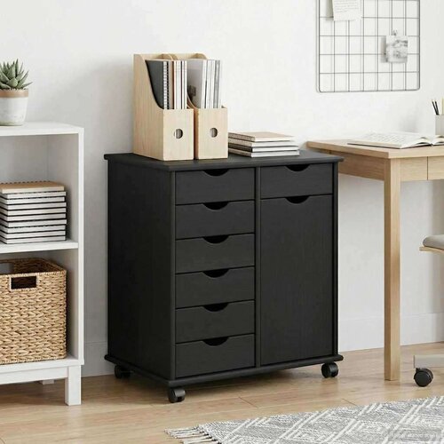  Gležnji kabinet Črna 63,5 x 39 x 65,5 cm Masivno borovo les, (5000232556) Cene