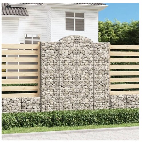 VidaXL Lučne gabionske ko&amp;scaron;are 11kom 200x50x220/240cm pocinčano željezo Slike