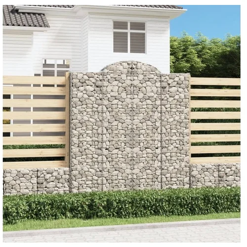 vidaXL obokane gabion košare 11 kos 200x50x220/240 cm pocinkano železo