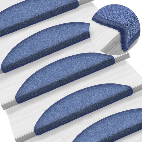  Prostirke za stepenice 15 kom 56x17x3 cm plave poluokrugle Cene