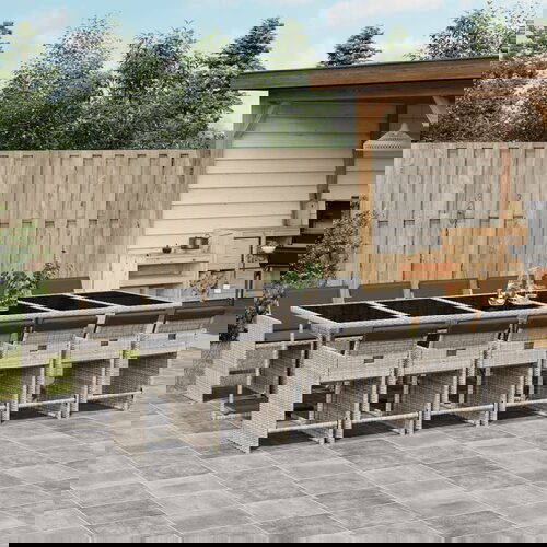vidaXL 13-dijelni vrtni blagovaonski set s jastucima svijetlosivi Cene