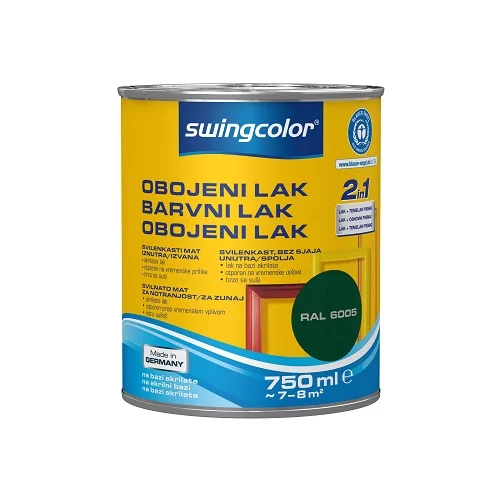 SWINGCOLOR Akrilni barvni lak (svilenkasto mat; barva: barva maha; 750 ml)