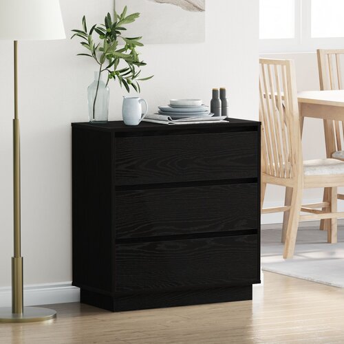 vidaXL Nočna omarica Črni hrast Inženirski les 71 x 34.5 x 75 cm Cene
