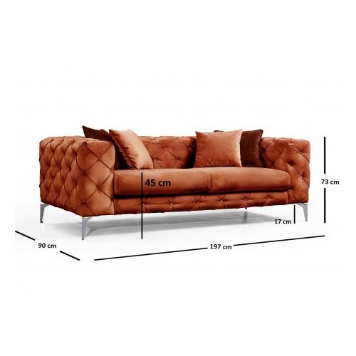  Como - Orange 2-Seat Sofa Slike