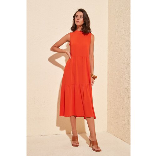 Trendyol Ženska haljina Midi narandžasta | crvena Slike