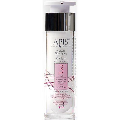 Apis Natural Cosmetics Slow Aging Step 3 krema za zaglađivanje i volumen za zrelu kožu lica 50 ml Slike