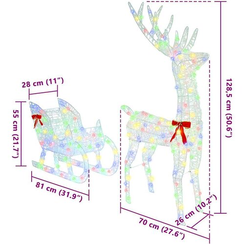  Reindeer vuče saonice &amp;scaron;areni 120 cm 55 cm Akril Slike