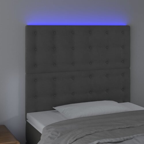  LED uzglavlje tamnosivo 80x5x118/128 cm bar&amp;scaron;unasto Slike