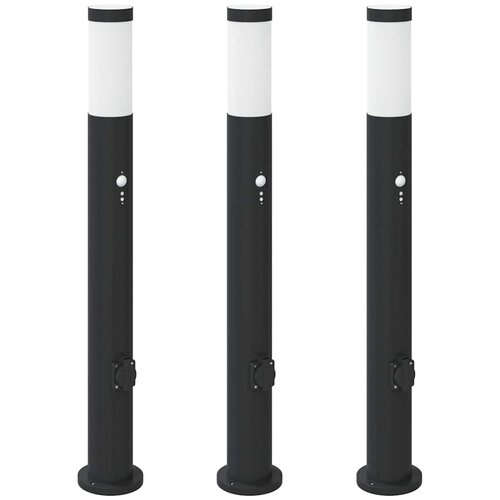 vidaXL Stupić sa senzorom i utičnicom 3 kom 80 cm nehrđajući čelik IP44 Cene