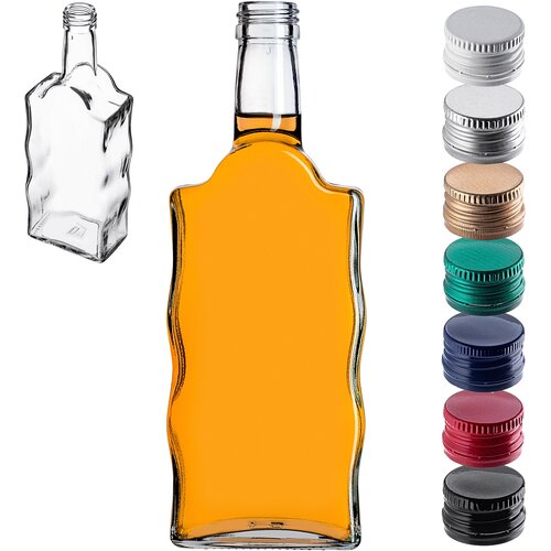 KADAX steklena steklenica Wave 500 ml za likerje, vino, liker, vodko, moonshine z navojnim pokrovčkom, (5000355301) Cene