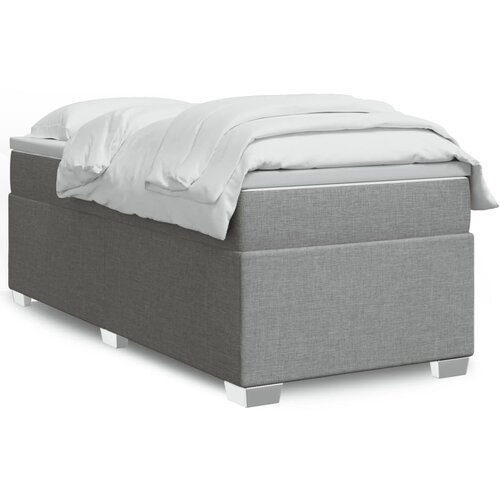 vidaXL Box spring postelja z vzmetnico svetlo siva 90x190 cm blago Cene