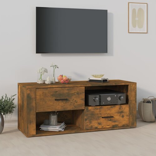 VidaXL TV ormarić boja dimljenog hrasta 100x35x40 cm konstruirano drvo Slike