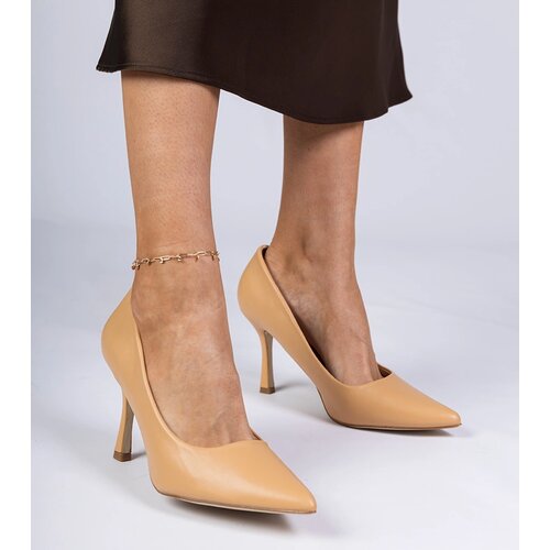 Gemre Brown classic stiletto pumps made of eco-leather Kolly Cene