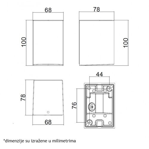 Svetiljka W10411 ZIDNA 1*GU10 IP65 BELA Cene