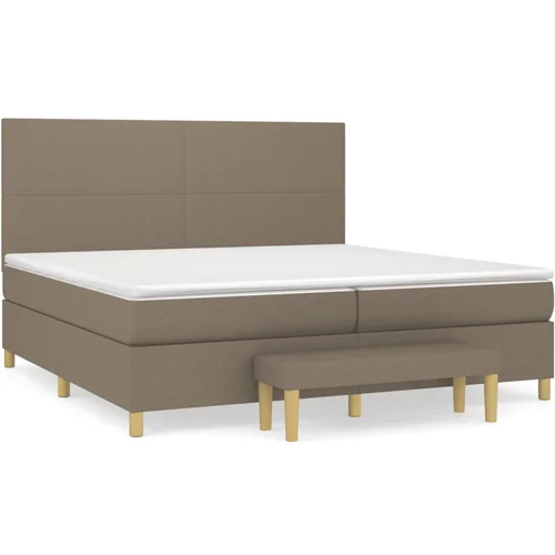 vidaXL Box spring postelja z vzmetnico taupe 200x200 cm blago, (20761056)