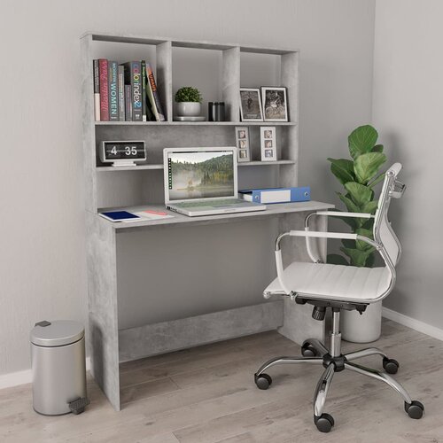  Radni stol s policama siva boja betona 110x45x157 cm iverica Cene