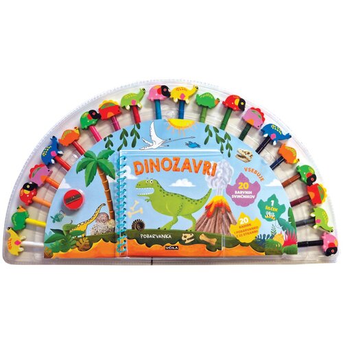 Učila Dinozavri - knjiga in 20 barvic Slike