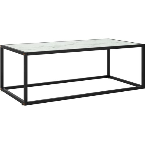 Furnova Klubska mizica črna z belim marmornim steklom 100x50x35 cm, (21914450) Cene