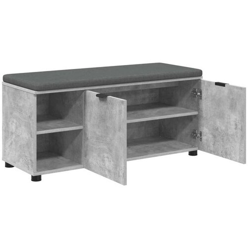  Klupa za hodnik s jastukom Betonski sivi 100 x 38 x 46 cm Slike
