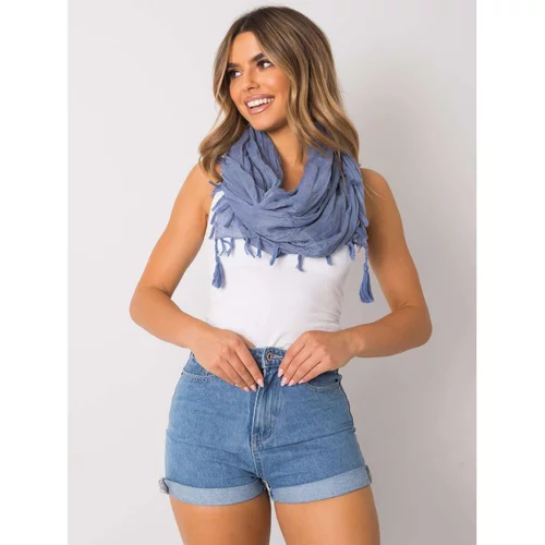 Fashion Hunters Women's dark blue scarf with fringes