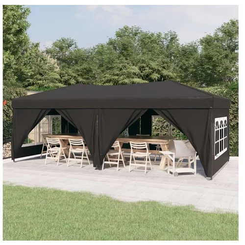  Zložljiv vrtni šotor s stranicami antracit 3x6 m