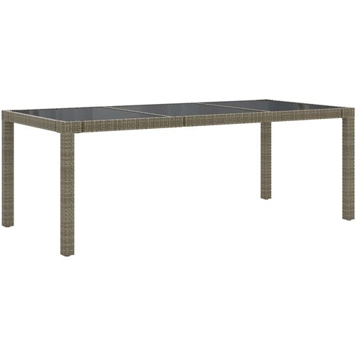  9-dijelni vrtni blagovaonski set od poliratana s jastucima sivi Siva Dužina stola 190 cm Slike
