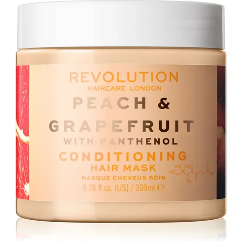 Revolution Haircare Hair Mask Peach & Grapefruit maska za hidrataciju i posvjetljivanje za kosu 200 ml