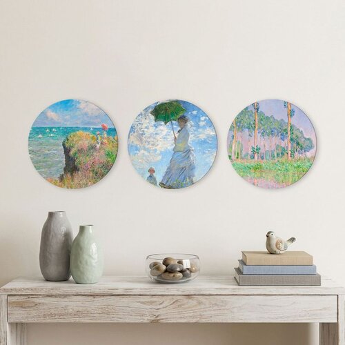 WALLXPERT 3YMDF11895 Multicolor Decorative MDF Painting (3 Pieces) Cene