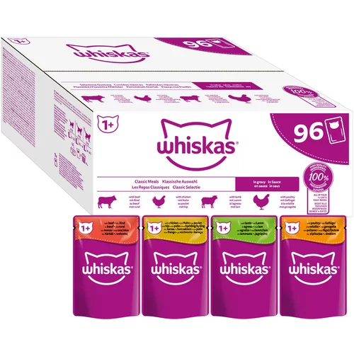 Whiskas Jumbo pakiranje vrečke 96 x 85 g - Adult 1+ klasični izbor v omaki (96 x 85 g)