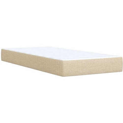 VidaXL Okvir kreveta s oprugama i madrac krem 80x200 cm od tkanine Slike