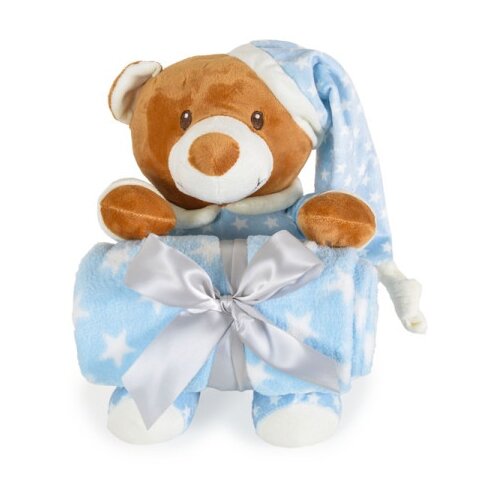 Cangaroo Baby ćebe 90-75cm sa plišanom igračkom addie bear blue ( CAN1671 ) Cene