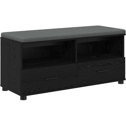  Klupa za hodnik s jastukom Crni Hrast 100 x 38 x 46 cm Slike