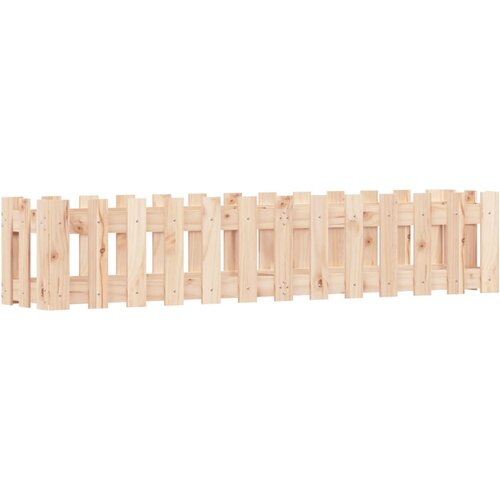 VidaXL Vrtna visoka greda z ograjico 150x30x30 cm trdna borovina, (20981590) Slike