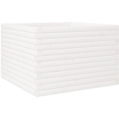 VidaXL vrtno cvetlično korito belo 70x70x46 cm trdna borovina, (21266414) Slike
