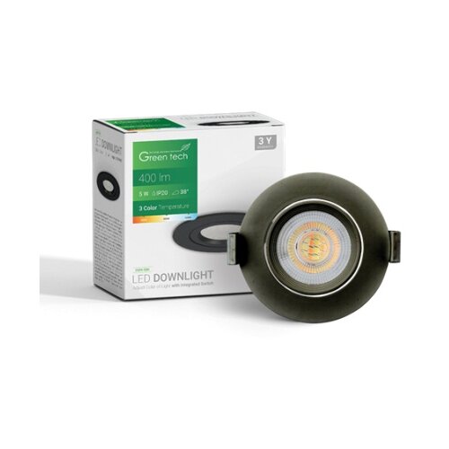 Greentech led spot 5w 3000k-4000-6500k 400lm 3cct crna ( DWX-5BK ) Cene