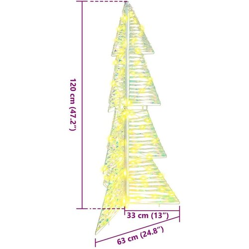 VidaXL Božićno drvce s 100 LED svjetlima Topla bijela 120 cm PET Slike