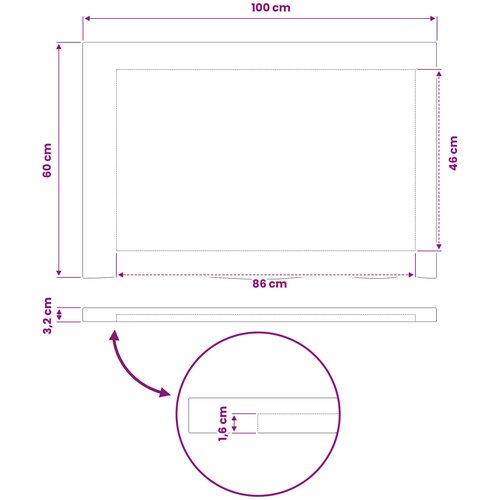  Pravokutni stolni vrh 100 x 60 x 3,2 cm Pravokutni Slike