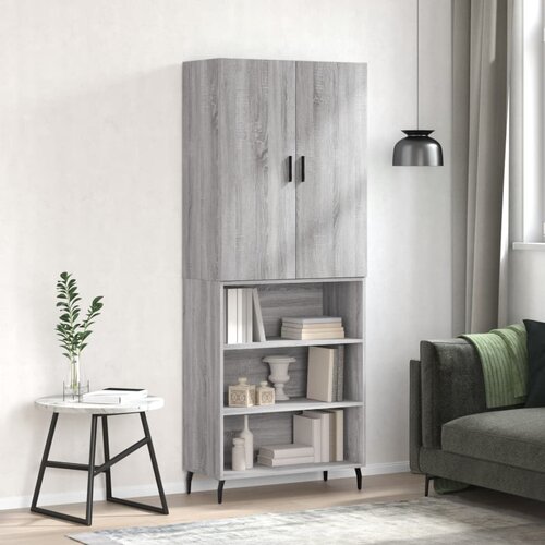 VidaXL Visoka komoda siva sonome 69 5x34x180 cm od konstruiranog drva Slike